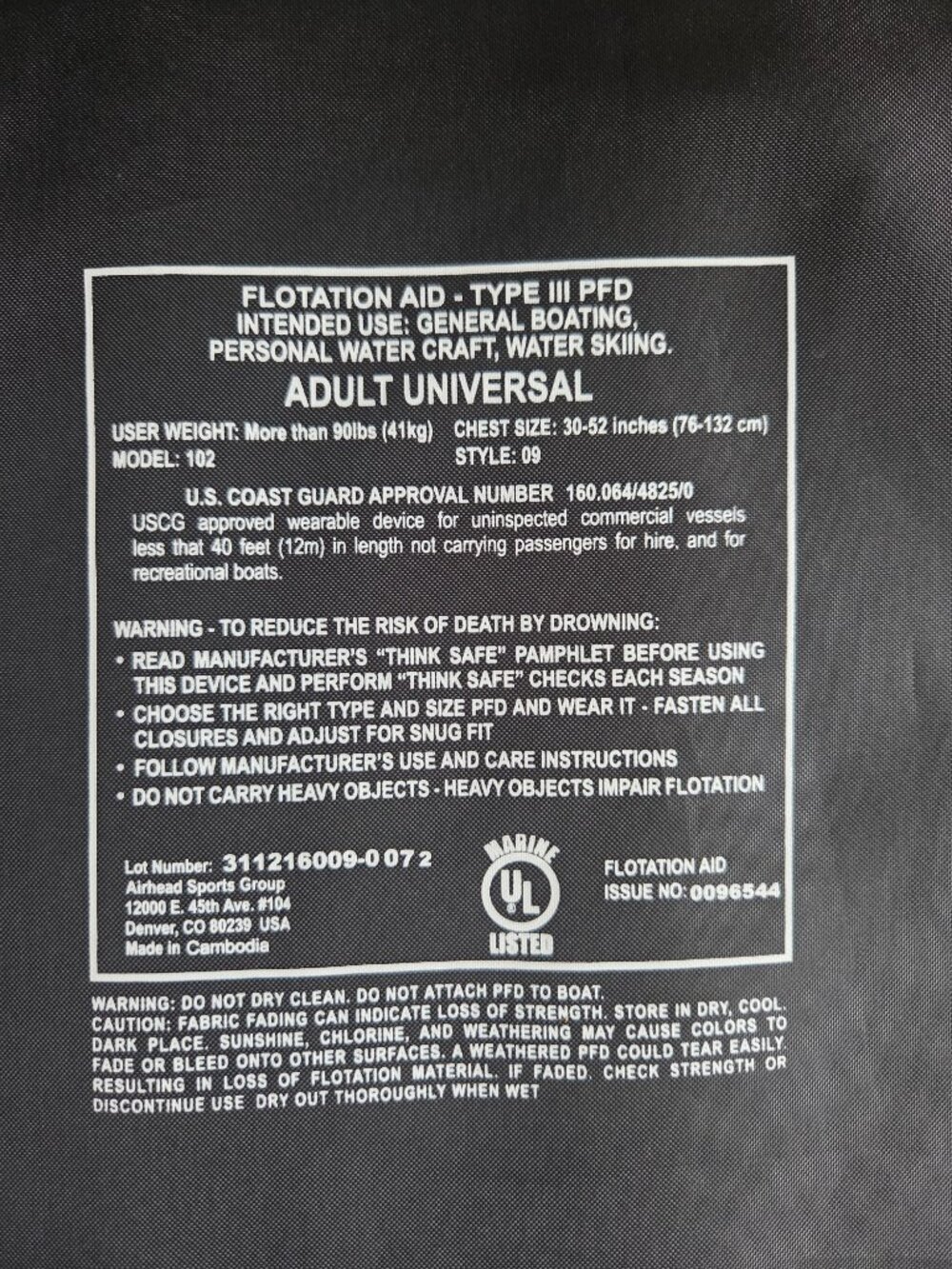 Airhead Lifejacket - Picture 3 of 3